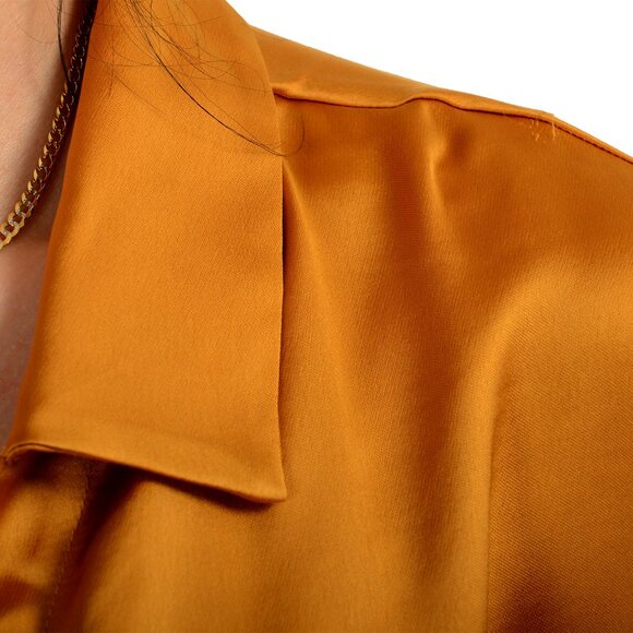 Hugo Boss Women's "C_Blavy" Bronze Silk Long Sleeve Blouse Top US 12 IT 48 - Picture 4 of 6